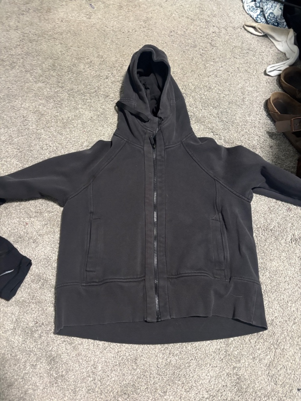 lululemon athletica Black Hooded Full-Zip Windbreaker